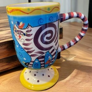 Dana Simson Handpainted Cat Cup